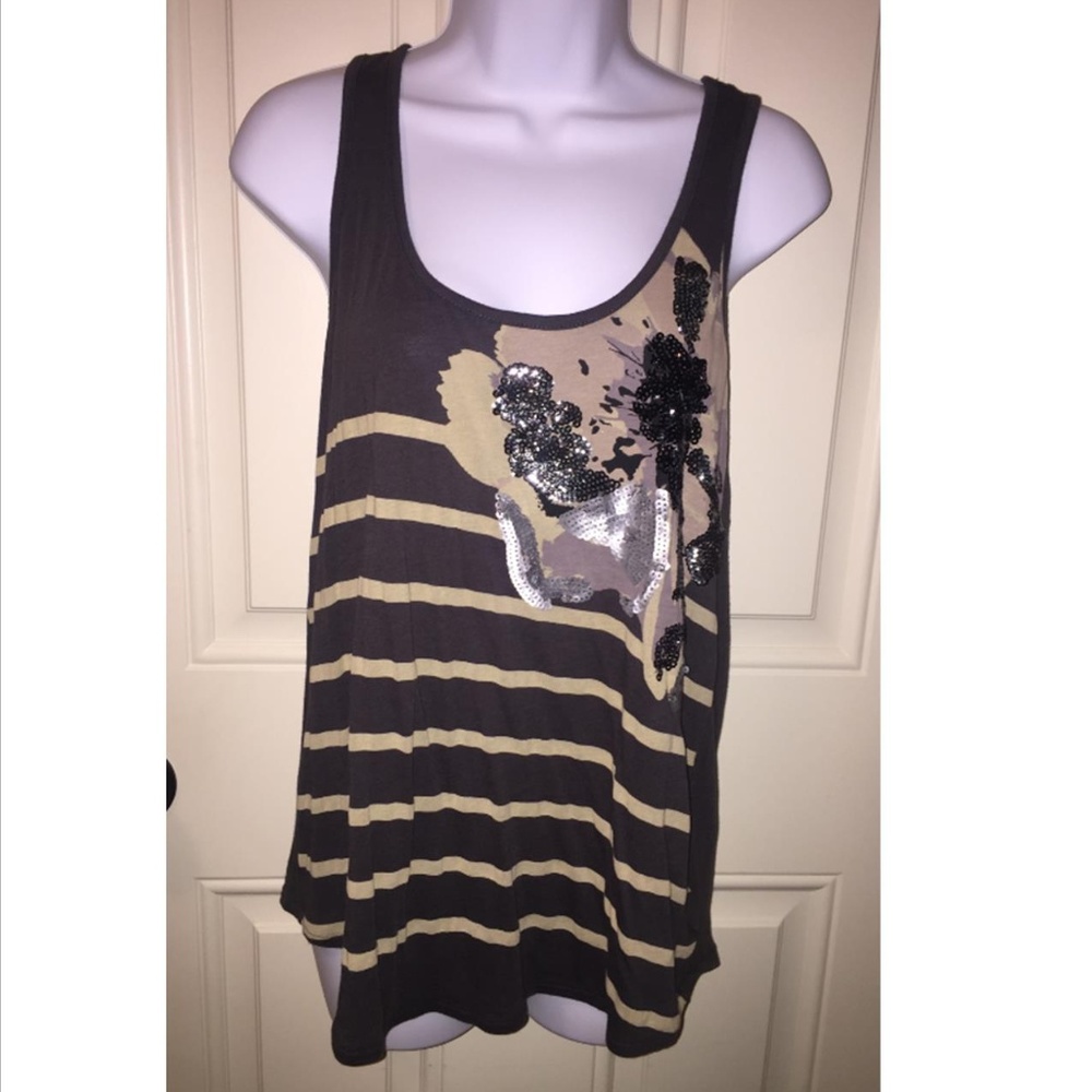 Express Cotton Floral & Sequin PrintTank